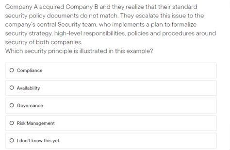 company a acquired company b mcq village|TQ Security Question .